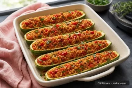 PKU Düşük Proteinli Kuskus Dolgulu Kabak Kayığı