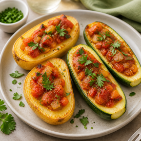 Pku Fırında Patates ve Kabak Sandalı