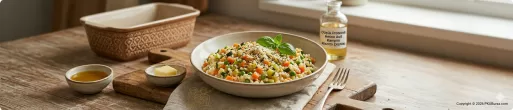 Rengarenk ve Besleyici Düşük Proteinli Sebzeli Risotto